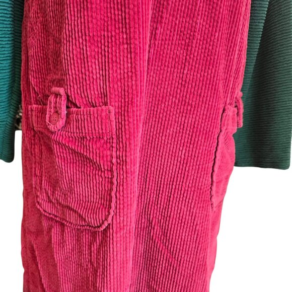 Vintage Real Comfort Pink Corduroy Sleeveless Dress & Green Top Set CM2134 - Picture 9 of 10